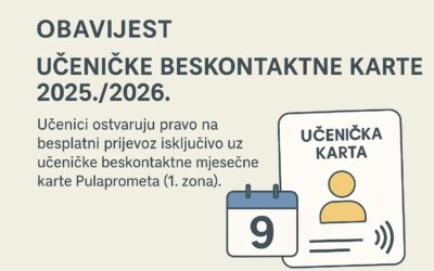 Obavijest: Učeničke beskontaktne karte 2025./2026.